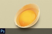 PS绘制一个逼真的打开的鸡蛋