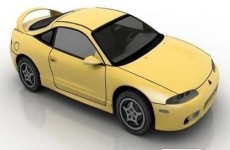 3d黄色跑车模型