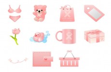 粉红丝带购物图标
