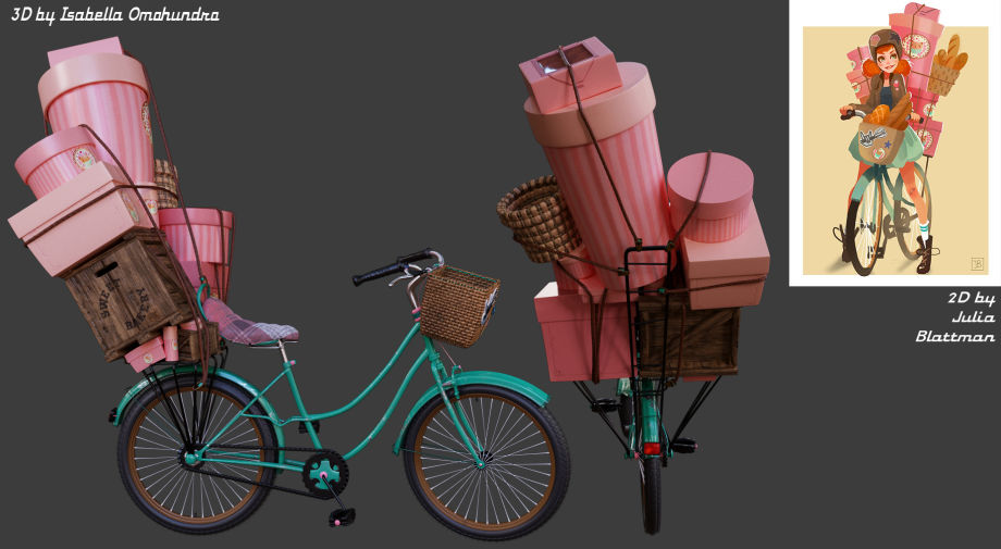 Maya制作骑自行车的女孩模型