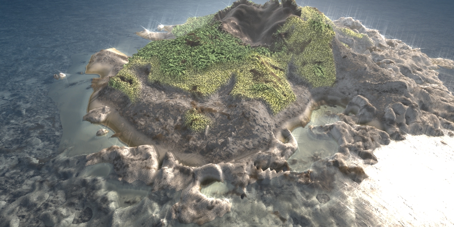 C4D模型：海中小岛