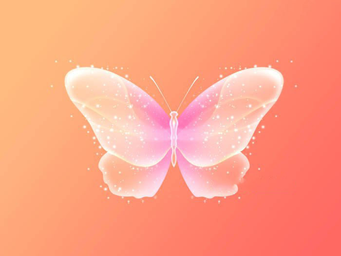 PS制作粉色水晶蝴蝶图片