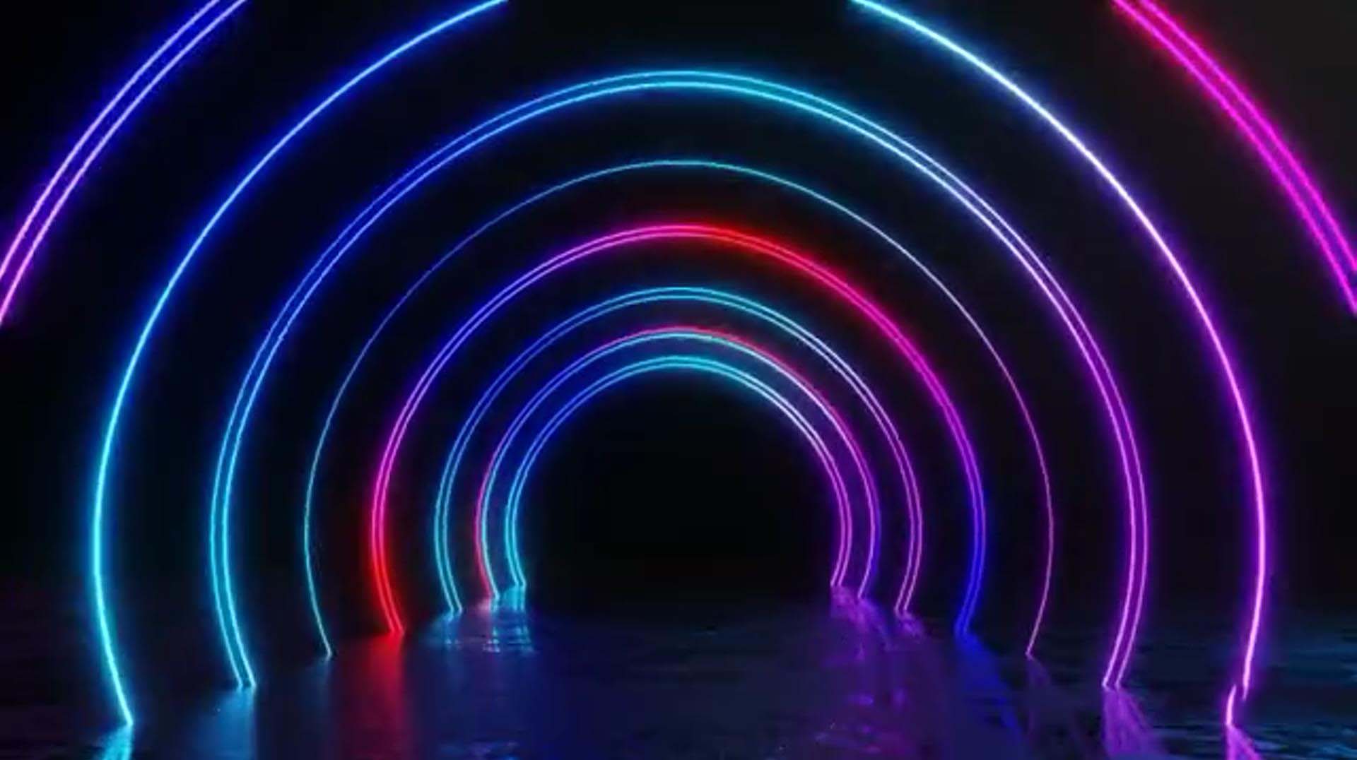 穿越霓虹隧道后出现的logo特效AE模板