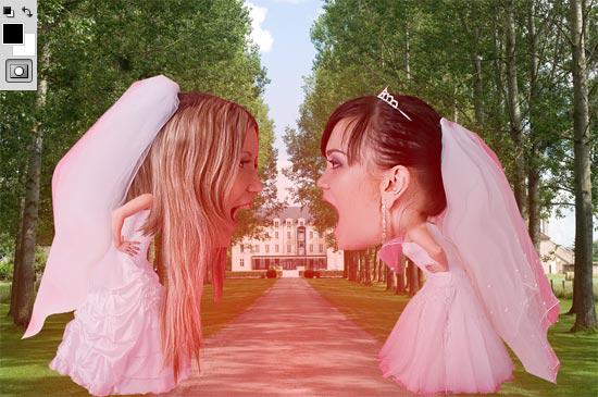 “PS制作两个大头新娘吵架的图像步骤图8”