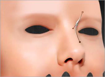 “PS特效教程：制作一张人物脸部溶化图片步骤图7-1”