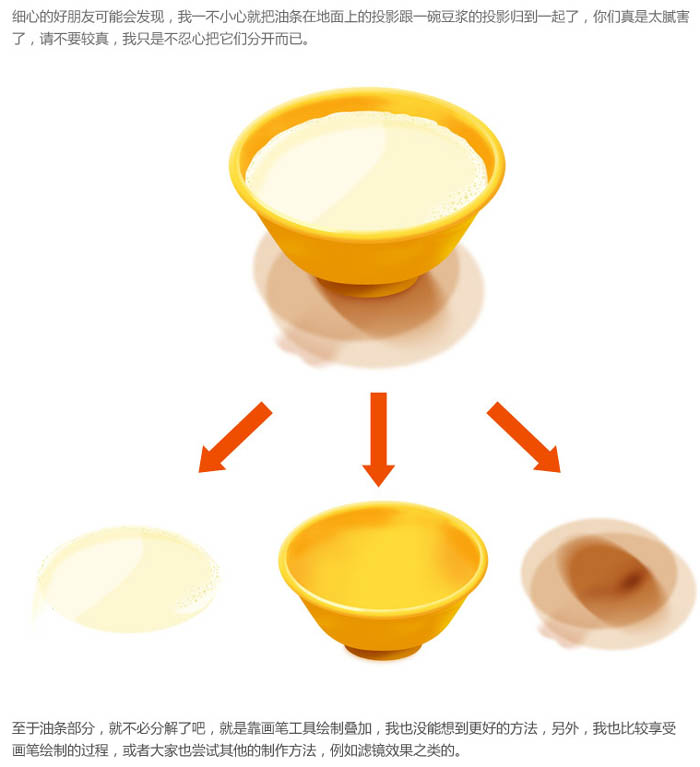 PS制作精致的豆浆油条早餐图标