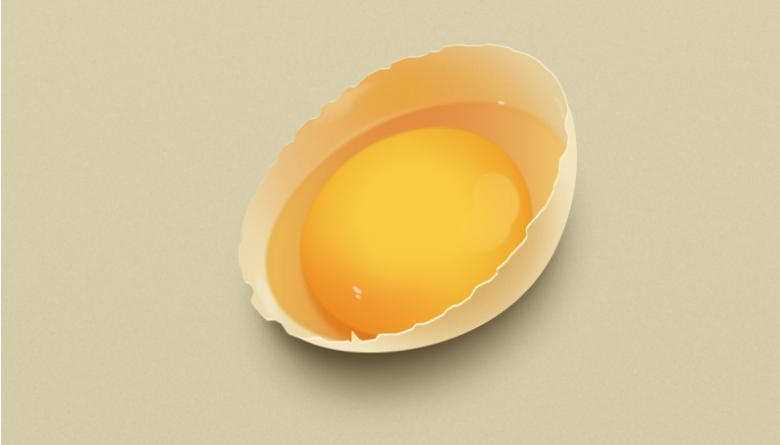 “PS绘制一个逼真的打开的鸡蛋” title=
