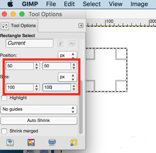 gimp画矩形：gimp绘制可改变大小的实线矩形