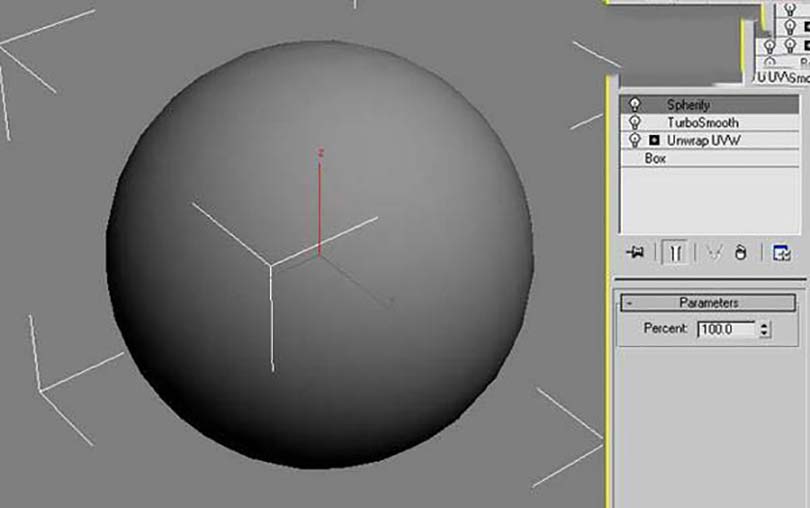 3DsMAX足球贴图具体的制作步骤之添加一个Spherify修改器