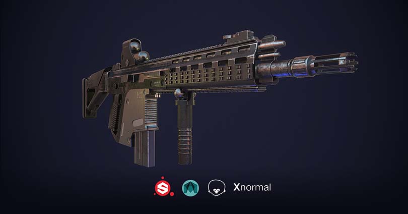 次世代游戏道具模型制作之G56突击步枪实战教程介绍