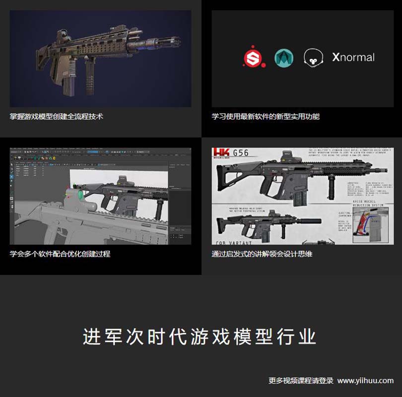 次世代游戏道具模型制作之G56突击步枪实战教程学习收获