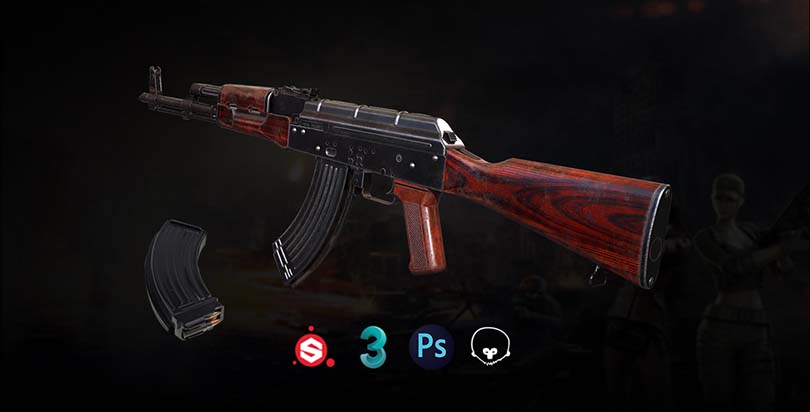 3dsMax高精度次世代游戏枪械模型之《AK47》全流程案例教程之最终输出