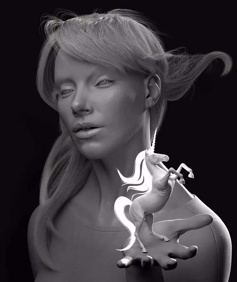 自Piotr Rusnargzyk的作品 《Girl with Unicorn》 